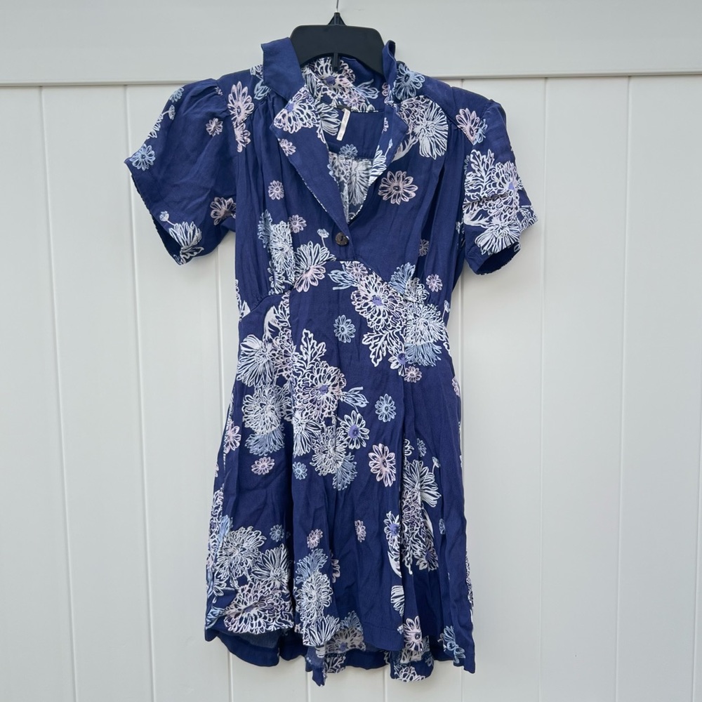 Free people blue floral mini dress